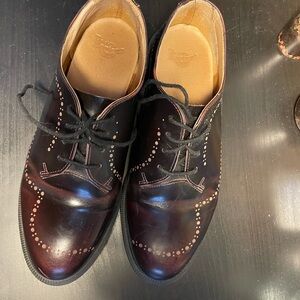 Dr. Martens Brown and Burgundy Charlotte 4-lace Brogue Shoes